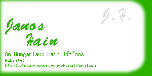 janos hain business card